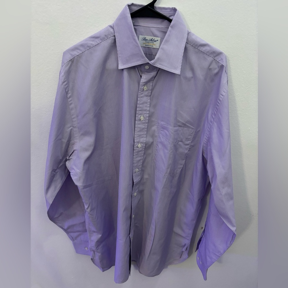 Ben Silver Dress Shirt Size 17.5